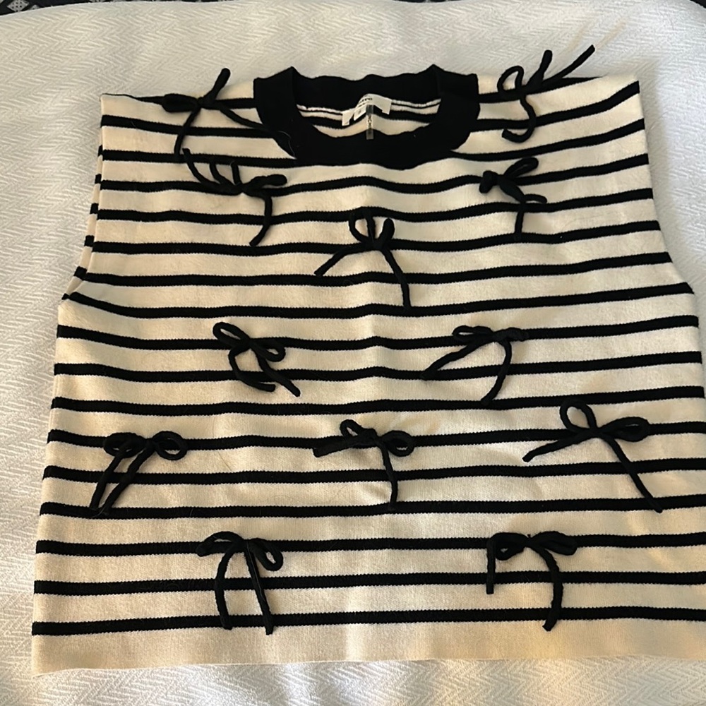 Entro Black and White Striped Sweater